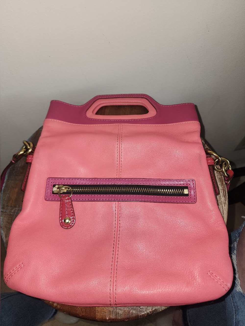 Vintage Coach Y2K Bonnie Cashin Pink Colorblock Leather Crossbody Foldover 13388 - Picture 6 of 17